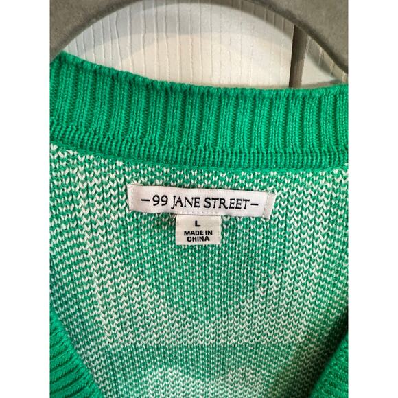 99 Jane Street Green Heart Checkered Sweater Cardigan - Large - Picture 7 of 8